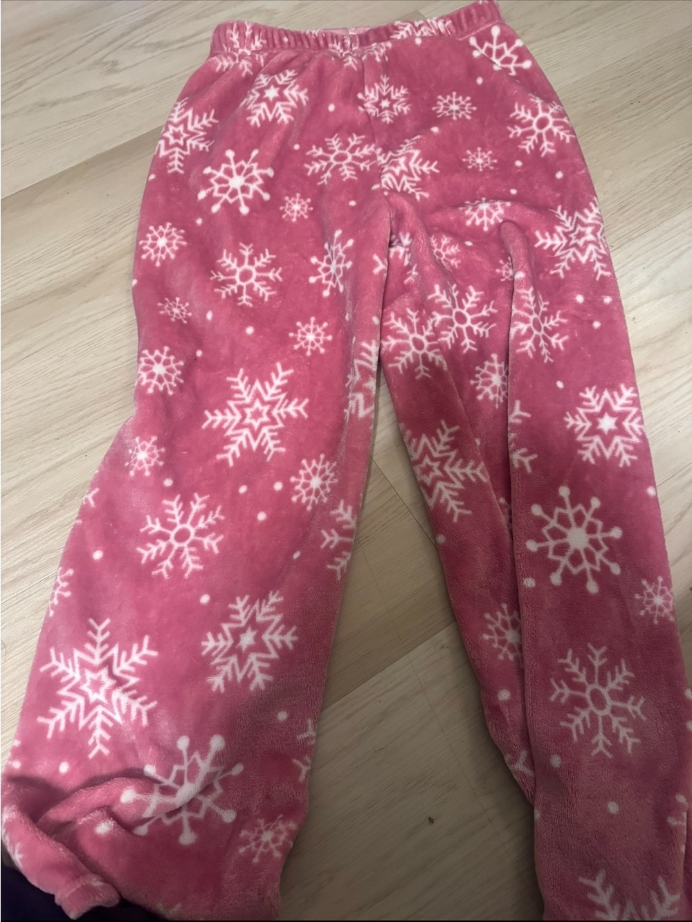 Pink Snowflake Fleece Pajama Pants